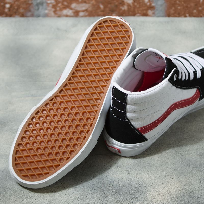 Altos Vans Atléticos Skate Sk8 Mujer Negros Rojos | Mexico-WND160875