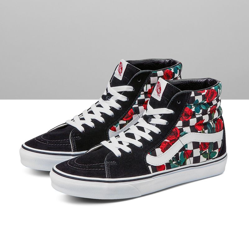 Altos Vans Checkerboard Sk8 Hombre Rosas | Mexico-MAK082513