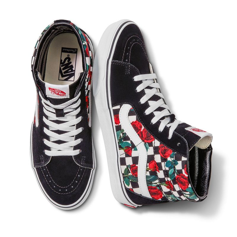 Altos Vans Checkerboard Sk8 Hombre Rosas | Mexico-MAK082513