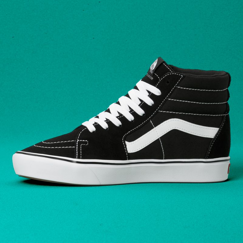 Altos Vans ComfyCush Sk8 Mujer Negros Blancos | Mexico-ASJ590317