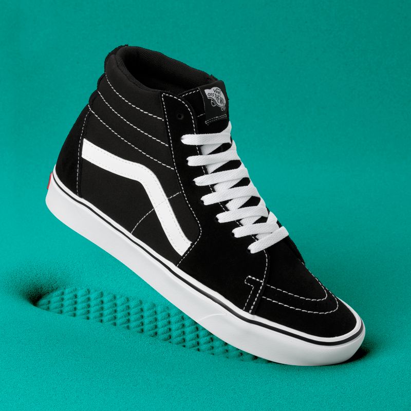 Altos Vans ComfyCush Sk8 Mujer Negros Blancos | Mexico-ASJ590317