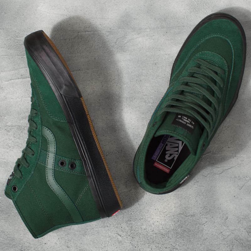 Altos Vans Crockett Hombre Verdes Oscuro Negros | Mexico-CQB841297