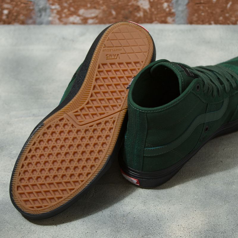 Altos Vans Crockett Hombre Verdes Oscuro Negros | Mexico-CQB841297