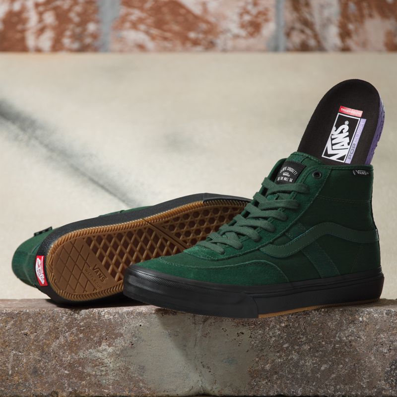 Altos Vans Crockett Hombre Verdes Oscuro Negros | Mexico-CQB841297