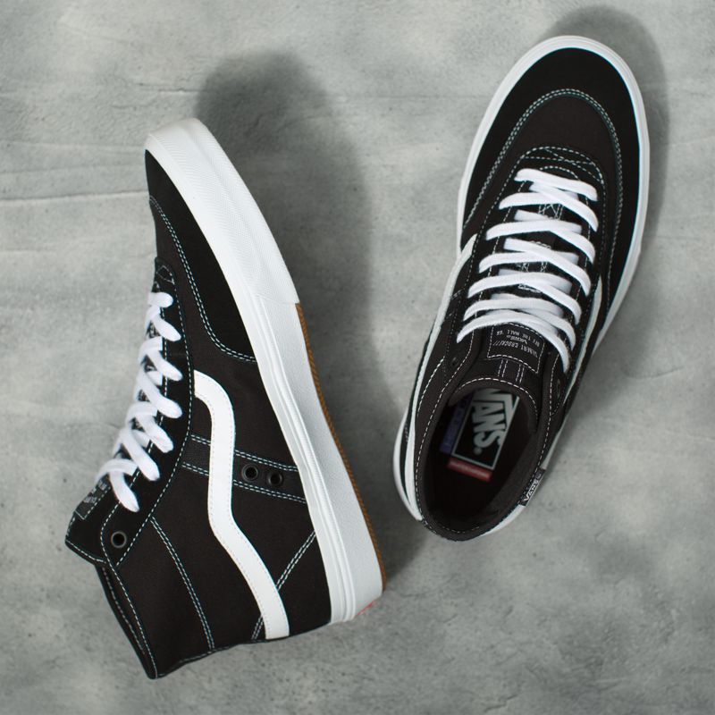 Altos Vans Crockett Mujer Negros Blancos | Mexico-ANH076245