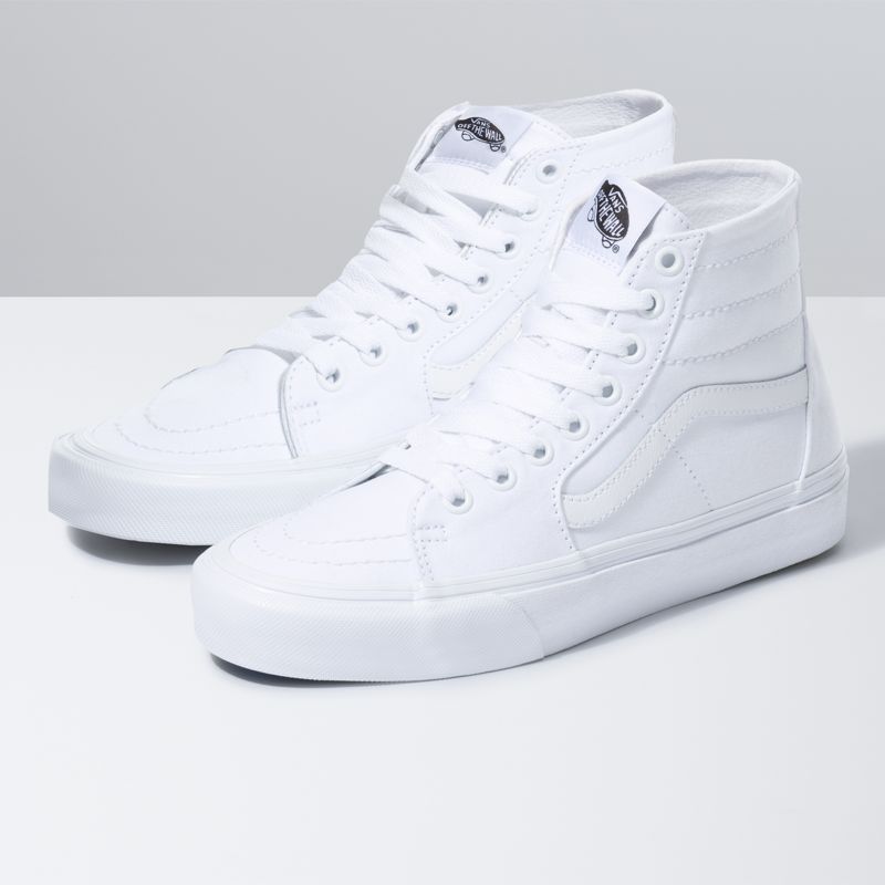 Altos Vans Lona Sk8-Hi Tapered Mujer Blancos | Mexico-LCB075362