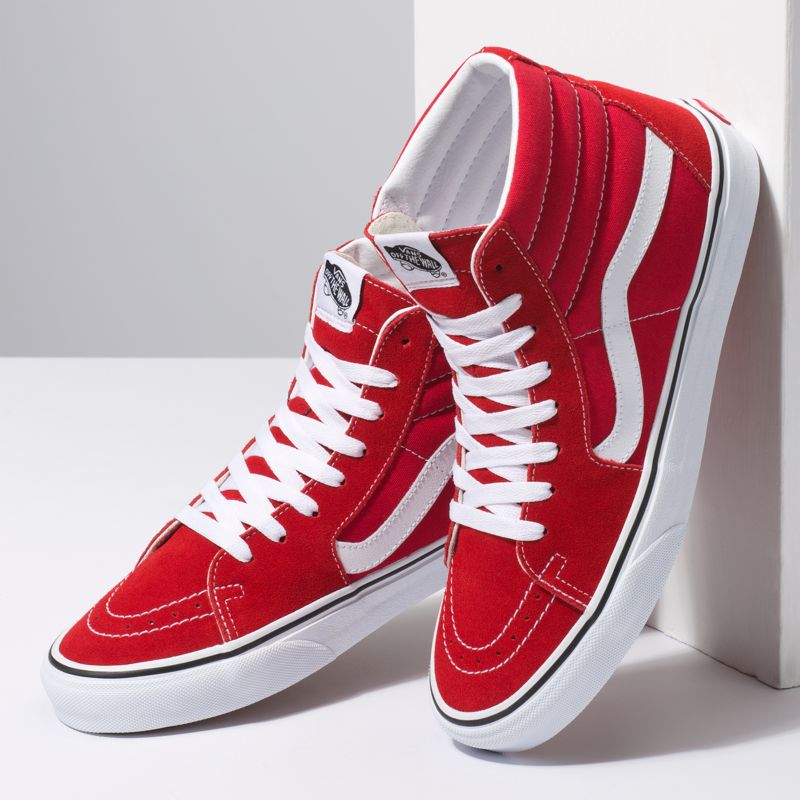 Altos Vans Sk8 Hombre Rojos Blancos | Mexico-WRI470356