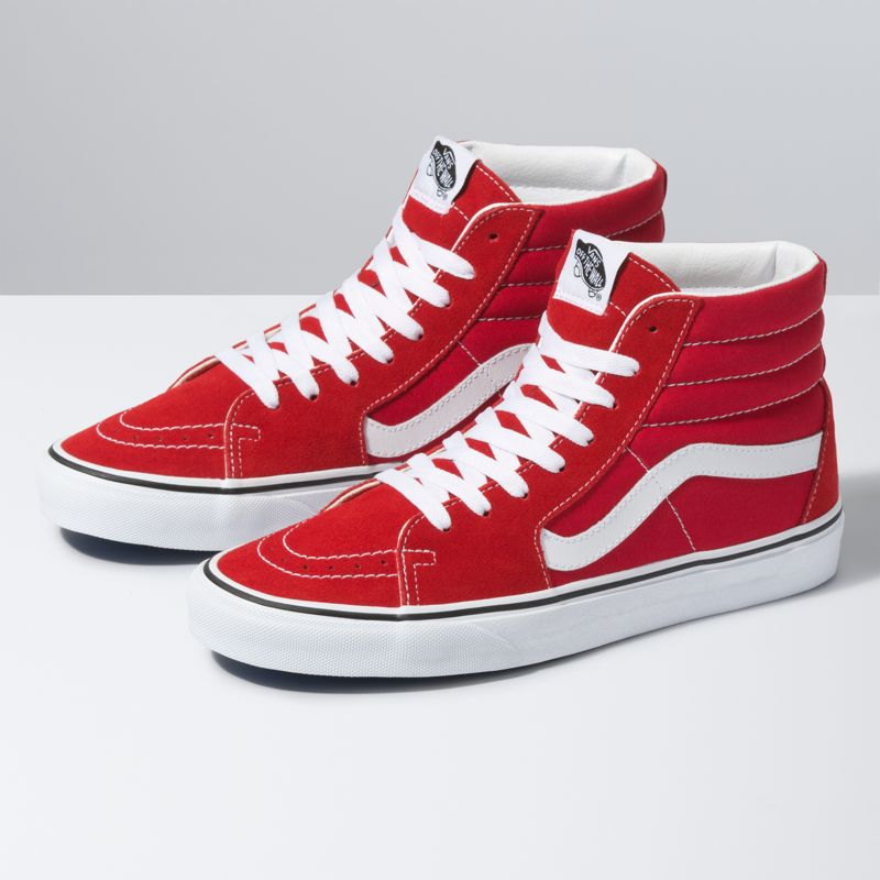 Altos Vans Sk8 Hombre Rojos Blancos | Mexico-WRI470356