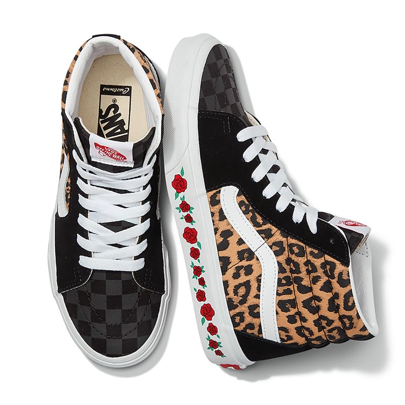 Altos Vans Sk8 Mujer Leopardo Rosas | Mexico-CZA102753