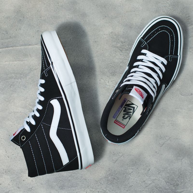 Altos Vans Skate Sk8 Hombre Negros Blancos | Mexico-UMI705324