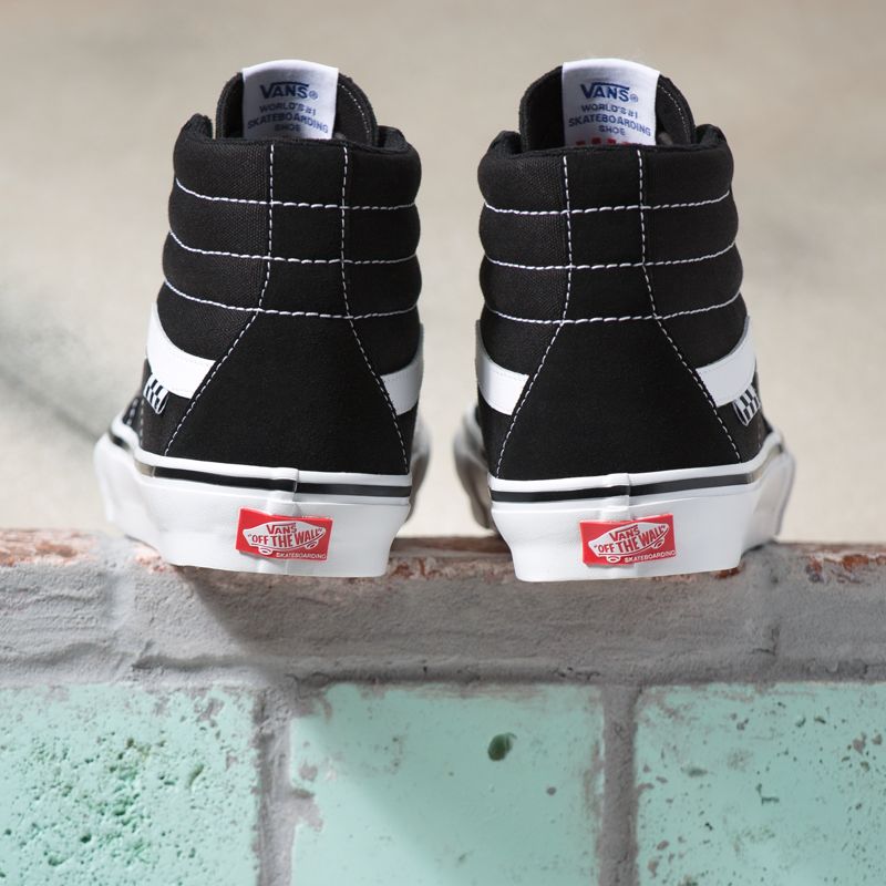 Altos Vans Skate Sk8 Hombre Negros Blancos | Mexico-UMI705324