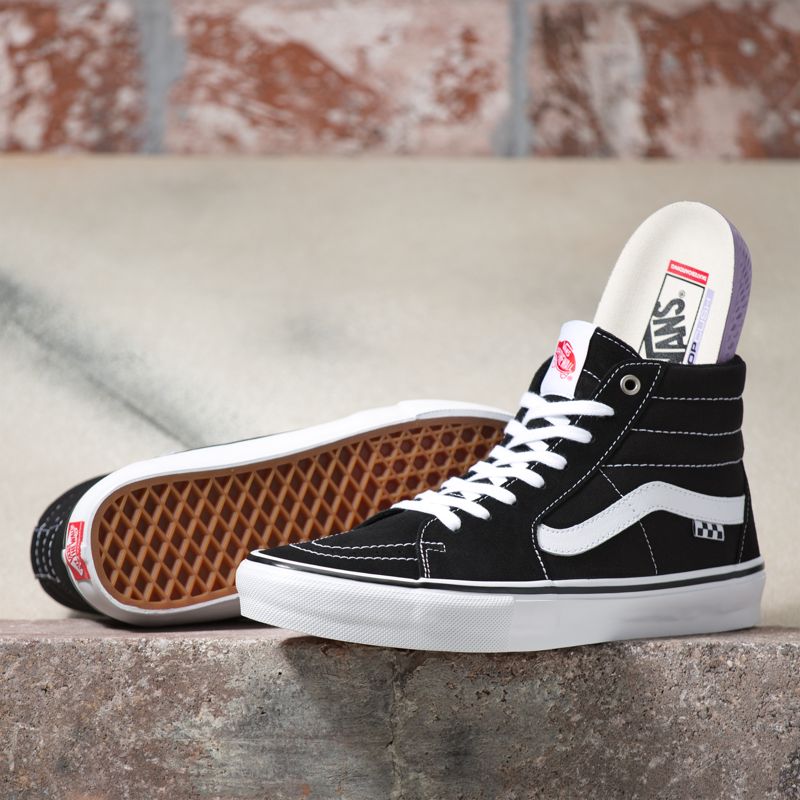 Altos Vans Skate Sk8 Hombre Negros Blancos | Mexico-UMI705324