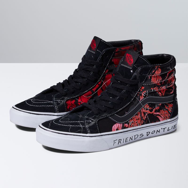 Altos Vans Vans X Stranger Things Sk8-Hi Reissue Hombre Negros Rojos | Mexico-SJD876041