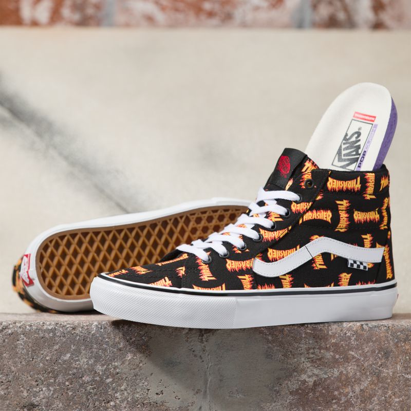 Altos Vans Vans X Thrasher Skate Sk8 Hombre Negros Multicolor | Mexico-EVS186532