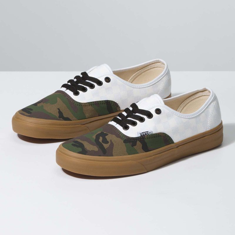 Bajos Vans Authentic Anchos Hombre Blancos Camuflados | Mexico-QUJ601783