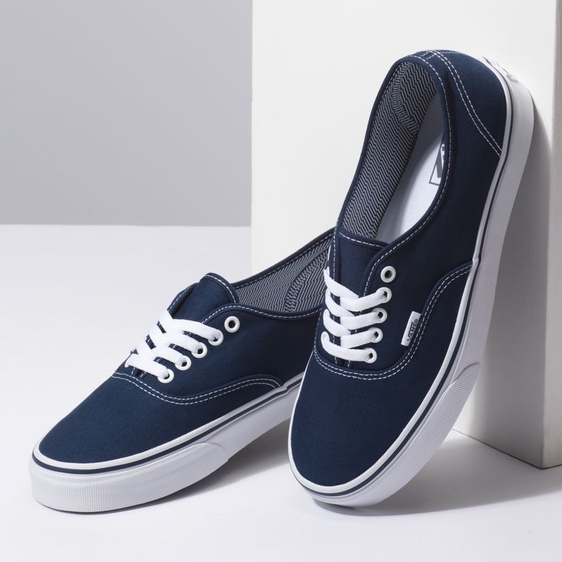 Bajos Vans Authentic Hombre Azules Blancos | Mexico-EUT349265