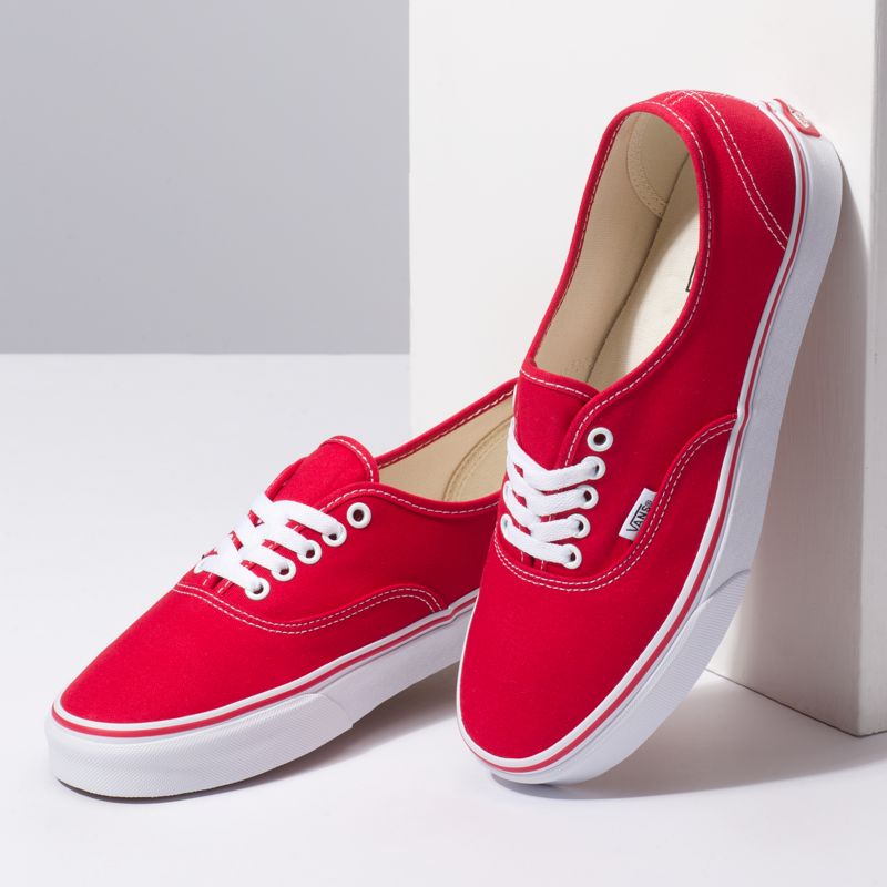 Bajos Vans Authentic Hombre Rojos | Mexico-UQR907621