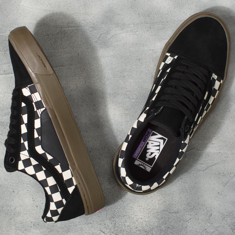 Bajos Vans Checkerboard BMX Old Skool Mujer Negros | Mexico-ESQ057364