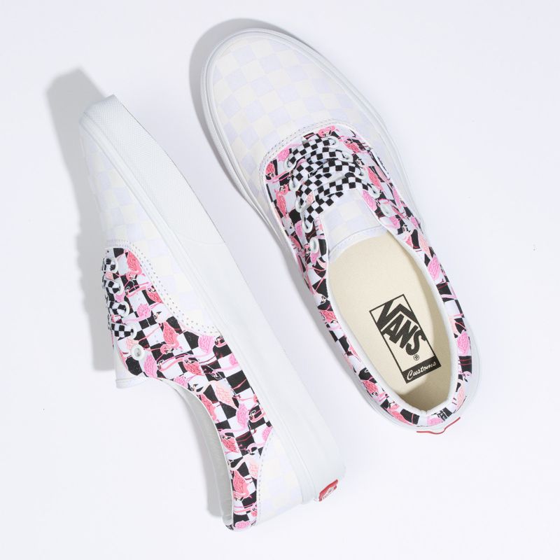 Bajos Vans Checkerboard Flamingos Era Hombre Blancos | Mexico-QZO130279