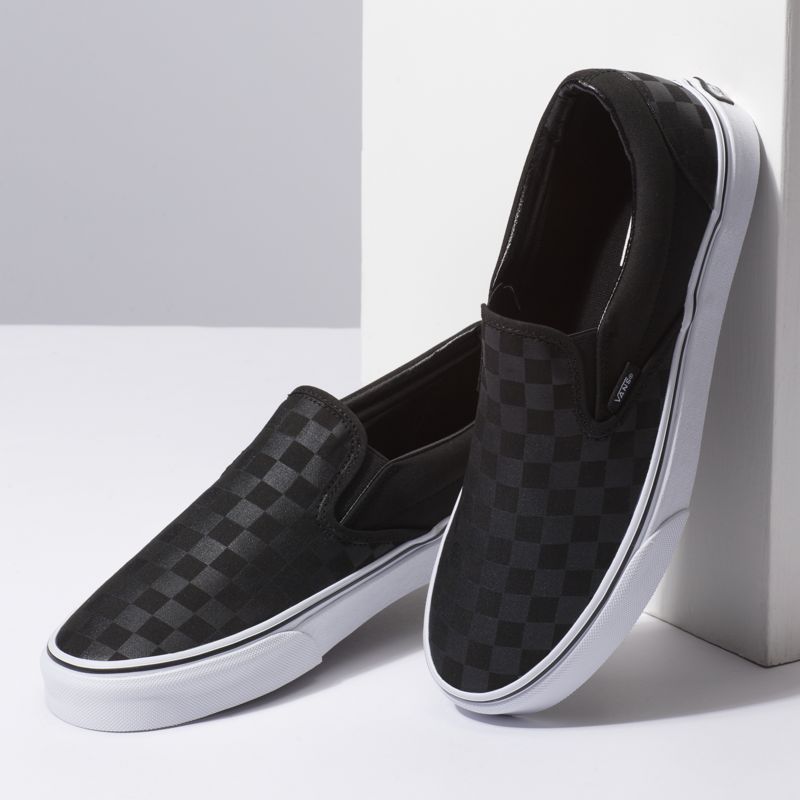 Bajos Vans Checkerboard Hombre Negros | Mexico-OQU781435