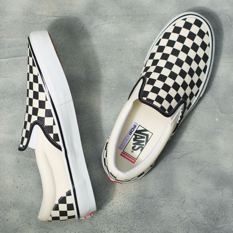 Bajos Vans Checkerboard Mujer Negros Blancos | Mexico-BCT641237