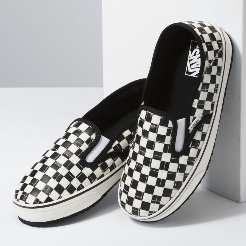 Bajos Vans Checkerboard Slip-Er 2 Hombre Negros Blancos | Mexico-KAC698427