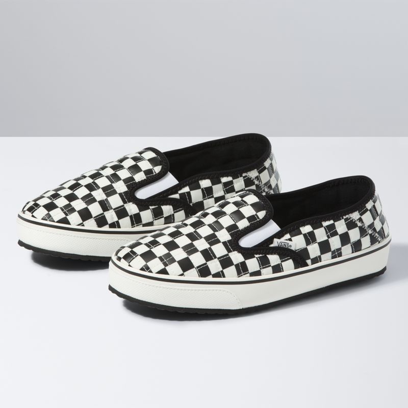 Bajos Vans Checkerboard Slip-Er 2 Hombre Negros Blancos | Mexico-KAC698427