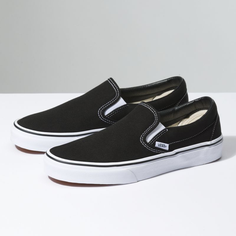 Bajos Vans Classic Anchos Mujer Negros | Mexico-IBE598632