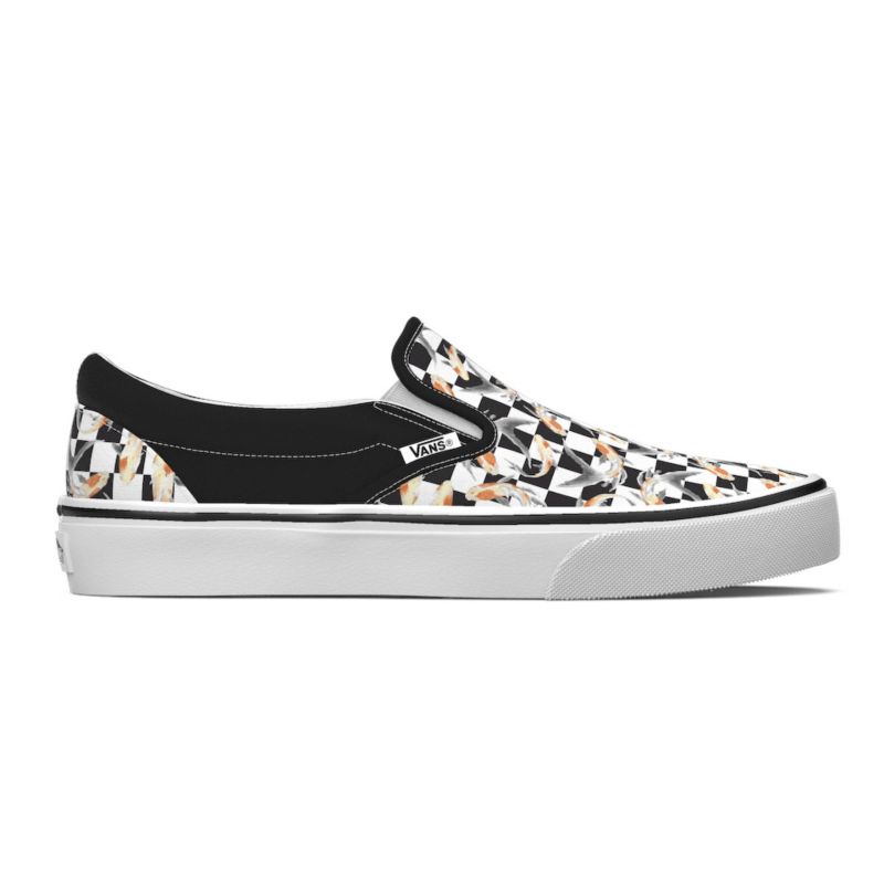 Bajos Vans Classic Hombre Negros Blancos | Mexico-LYZ053821