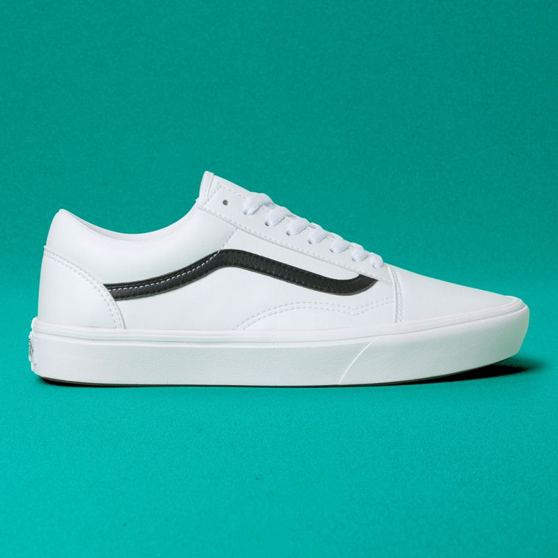 Bajos Vans Classic Tumble ComfyCush Old Skool Hombre Blancos | Mexico-PFE194083