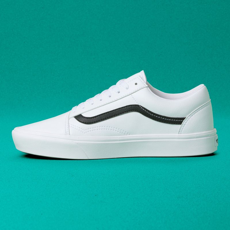 Bajos Vans Classic Tumble ComfyCush Old Skool Hombre Blancos | Mexico-PFE194083