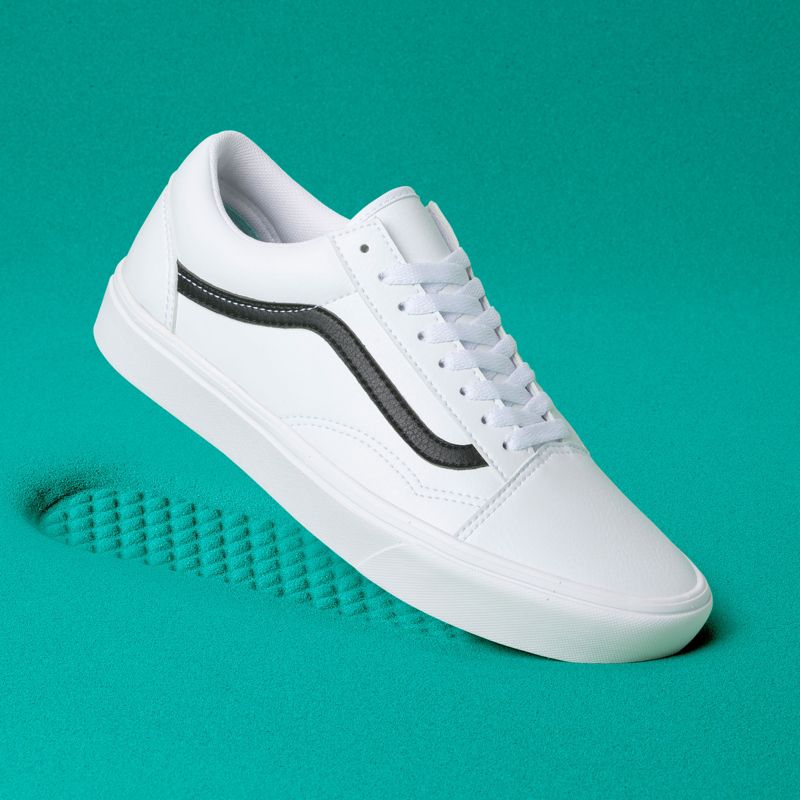 Bajos Vans Classic Tumble ComfyCush Old Skool Hombre Blancos | Mexico-PFE194083