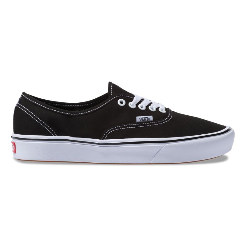 Bajos Vans ComfyCush Authentic Hombre Negros Blancos | Mexico-QCX594628