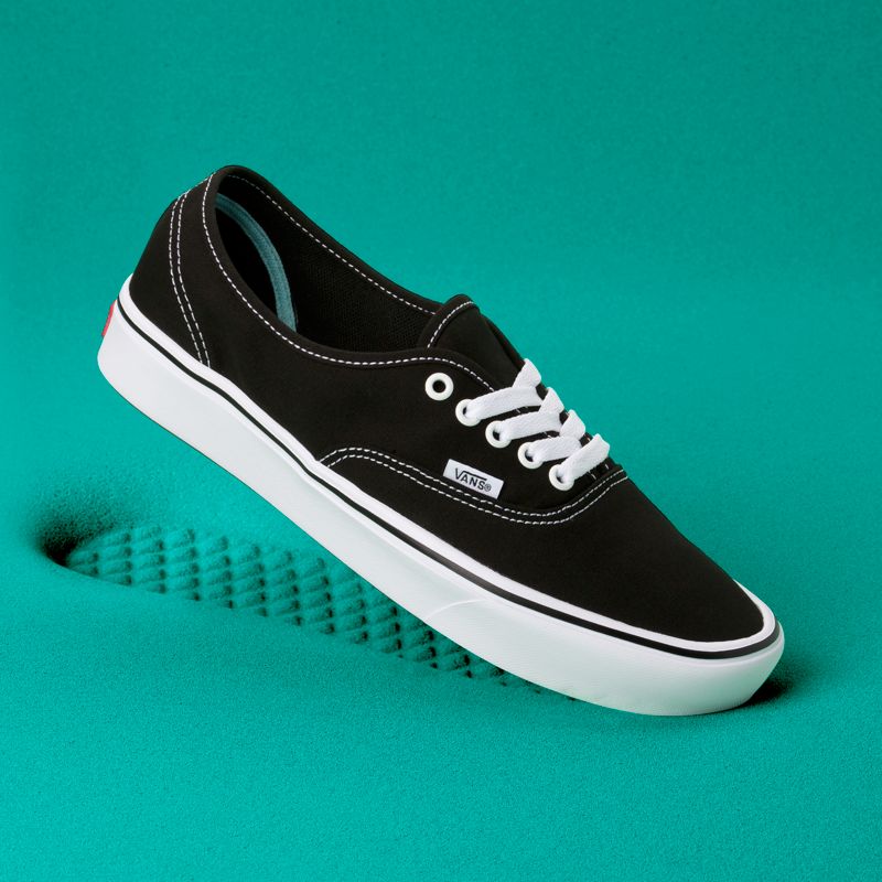 Bajos Vans ComfyCush Authentic Hombre Negros Blancos | Mexico-QCX594628