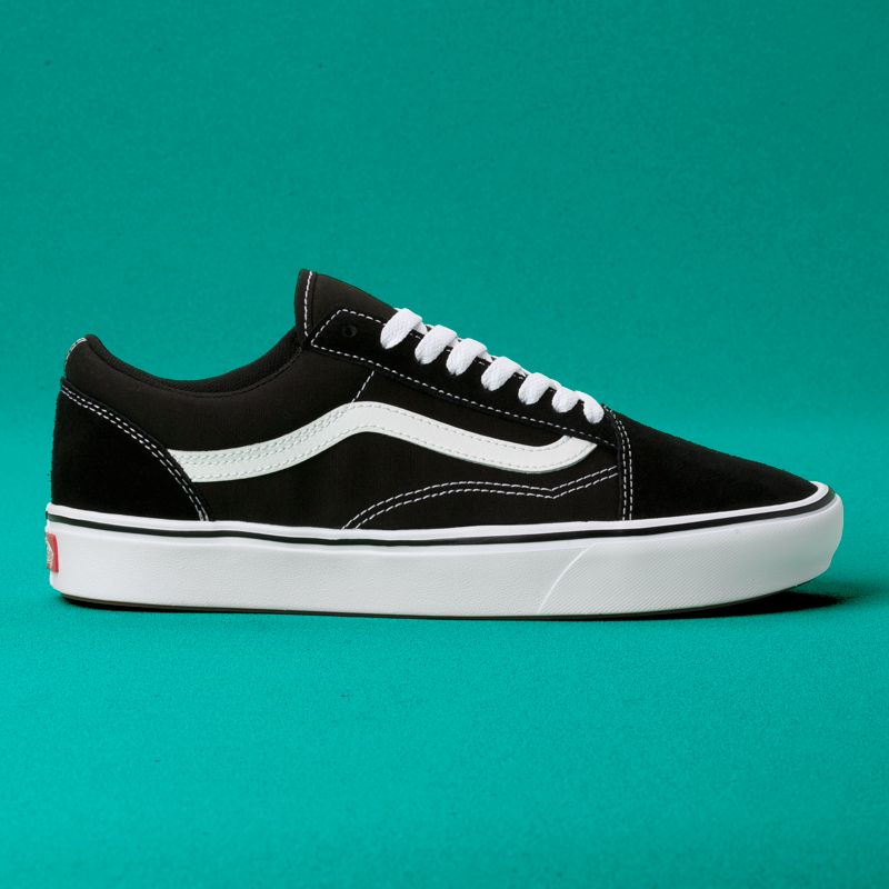 Bajos Vans ComfyCush Old Skool Hombre Negros Blancos | Mexico-ZSR124769