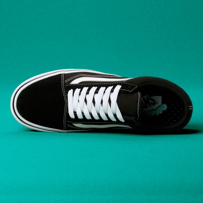 Bajos Vans ComfyCush Old Skool Hombre Negros Blancos | Mexico-ZSR124769