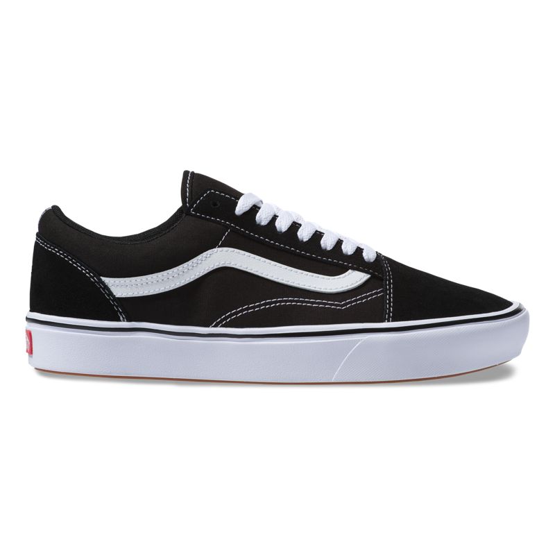 Bajos Vans ComfyCush Old Skool Hombre Negros Blancos | Mexico-ZSR124769