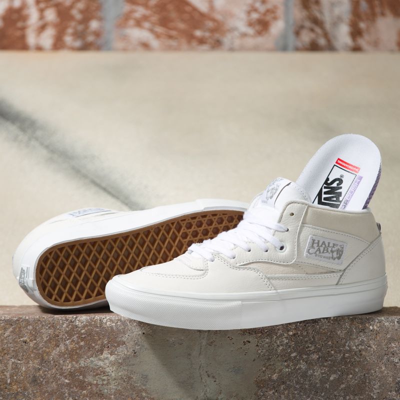 Bajos Vans Daz Skate Half Cab Mujer Blancos | Mexico-MQK297483