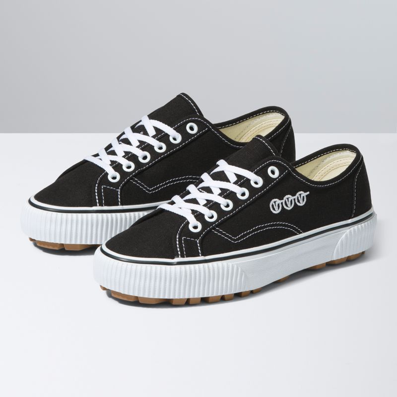 Bajos Vans Delridge SF Mujer Negros Blancos | Mexico-GYV697234