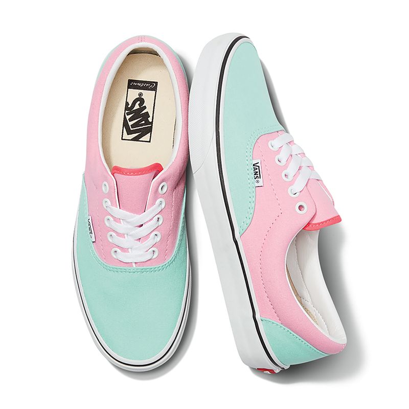 Bajos Vans Era Mujer Turquesa Rosas | Mexico-JZQ904172