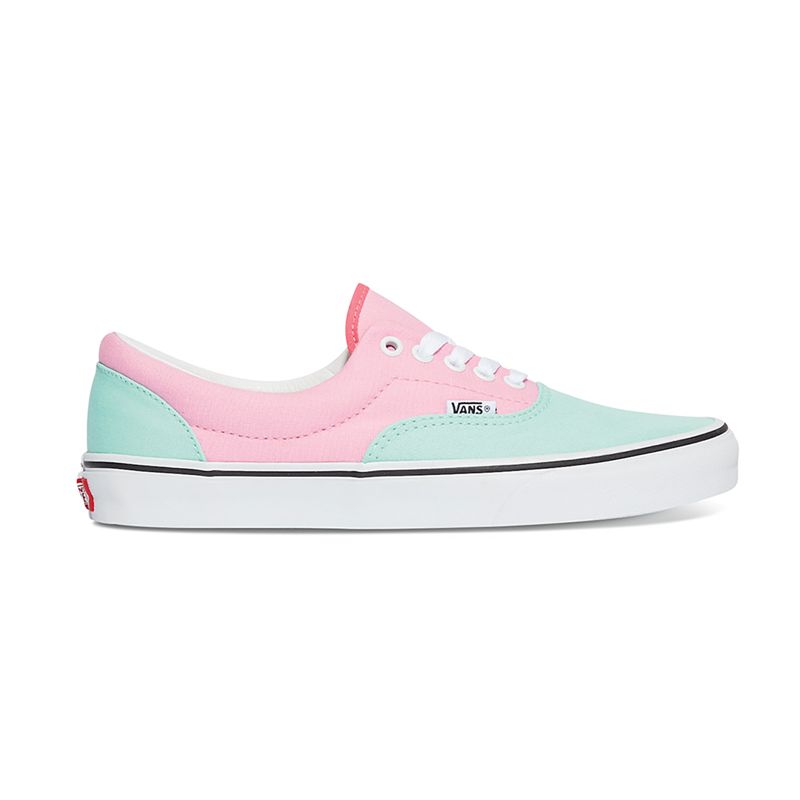 Bajos Vans Era Mujer Turquesa Rosas | Mexico-JZQ904172