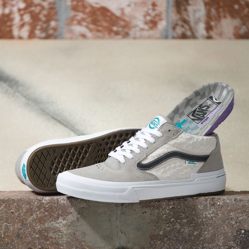 Bajos Vans Kevin Peraza BMX Estilo 114 Mujer Grises Blancos | Mexico-ULM983470