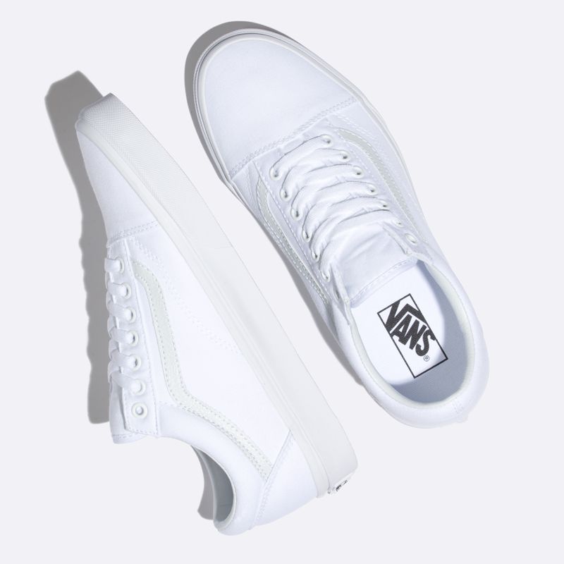 Bajos Vans Lona Old Skool Hombre Blancos | Mexico-EDF416823