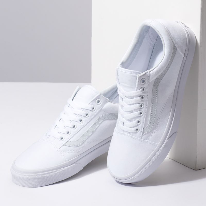 Bajos Vans Lona Old Skool Hombre Blancos | Mexico-EDF416823