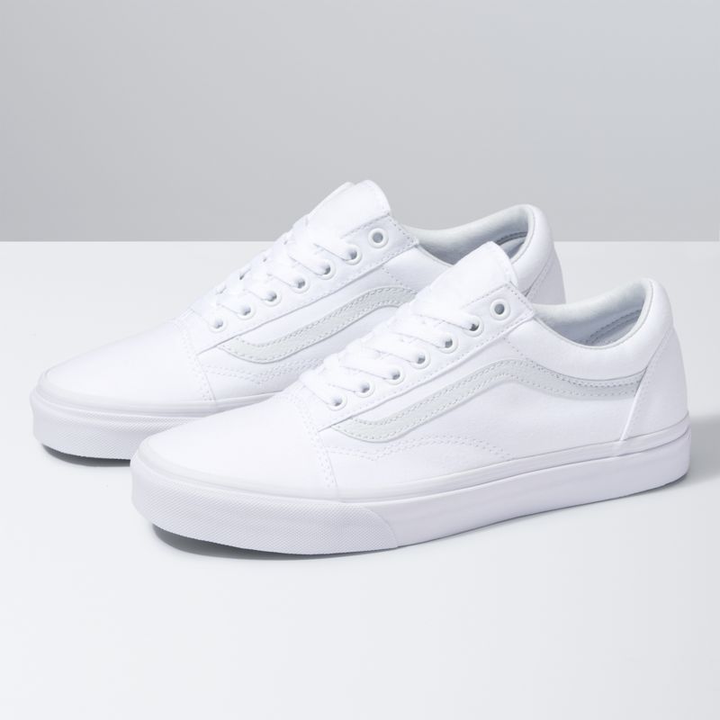 Bajos Vans Lona Old Skool Hombre Blancos | Mexico-EDF416823