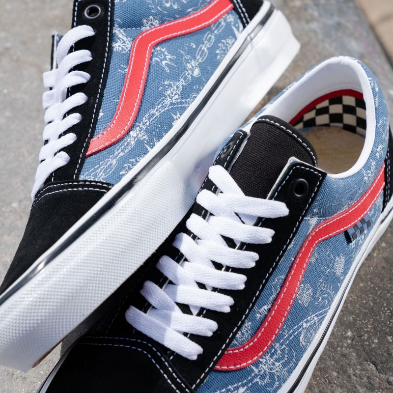 Bajos Vans Mike Gigliotti Skate Old Skool VCU Mujer Negros Azules | Mexico-SJI283457