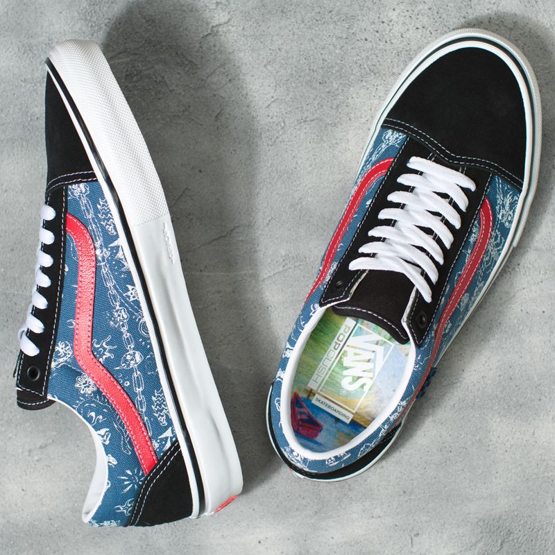 Bajos Vans Mike Gigliotti Skate Old Skool VCU Mujer Negros Azules | Mexico-SJI283457