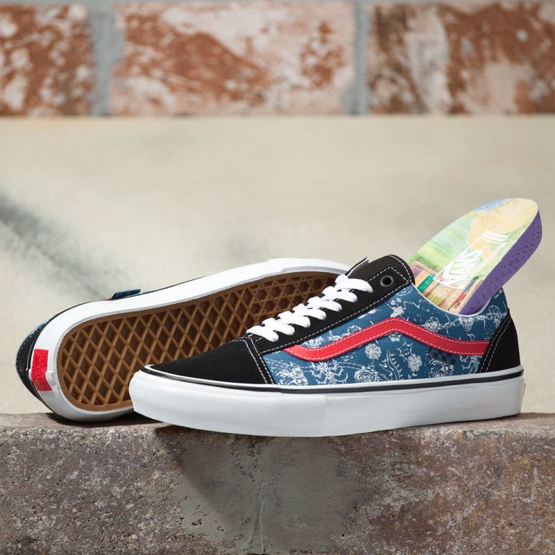 Bajos Vans Mike Gigliotti Skate Old Skool VCU Mujer Negros Azules | Mexico-SJI283457