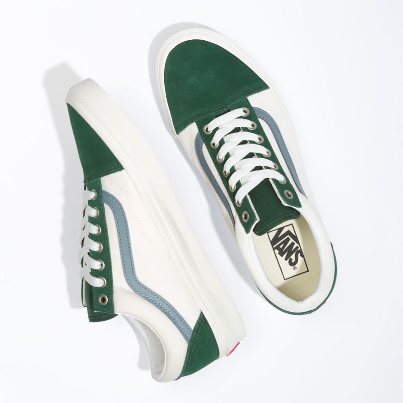 Bajos Vans Old Skool Hombre Azules Verdes | Mexico-XEN361542