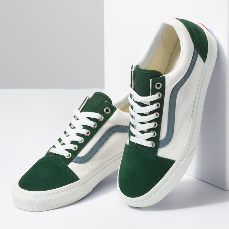 Bajos Vans Old Skool Hombre Azules Verdes | Mexico-XEN361542